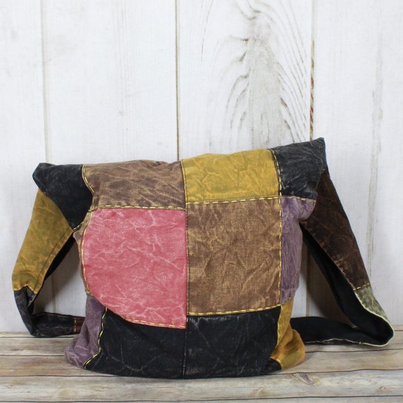 Women's Patchwork Boho Crossbody Shoulder Bag - Picture 5 of 12